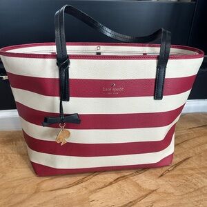 Kate Spade Bold Red and Cream Tote